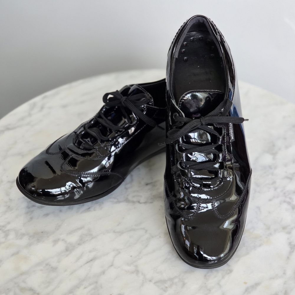 MEPHISTO Black Patent Leather Women's Sneakers Size 8